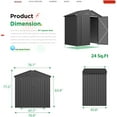 thumbnail image 5 of AECOJOY 6' x 4' Outdoor Metal Storage Shed with Lockable Door for Backyard in Dark Gray, 5 of 7