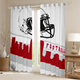 thumbnail image 2 of Homewish Boys Ball Lover Blackout Curtains Set of 2 (52x84 Each),Rugby Football Sport Window Curtains,Red White Gray Curtains and Drapes For Teens,Ultra Soft Home Decor, 2 of 6