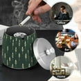 thumbnail image 4 of Yayeee Ashtray with Lid for Cigarette Smokeless Stainless Steel Home Ash Holder, Dark Green Plants, 4 of 7
