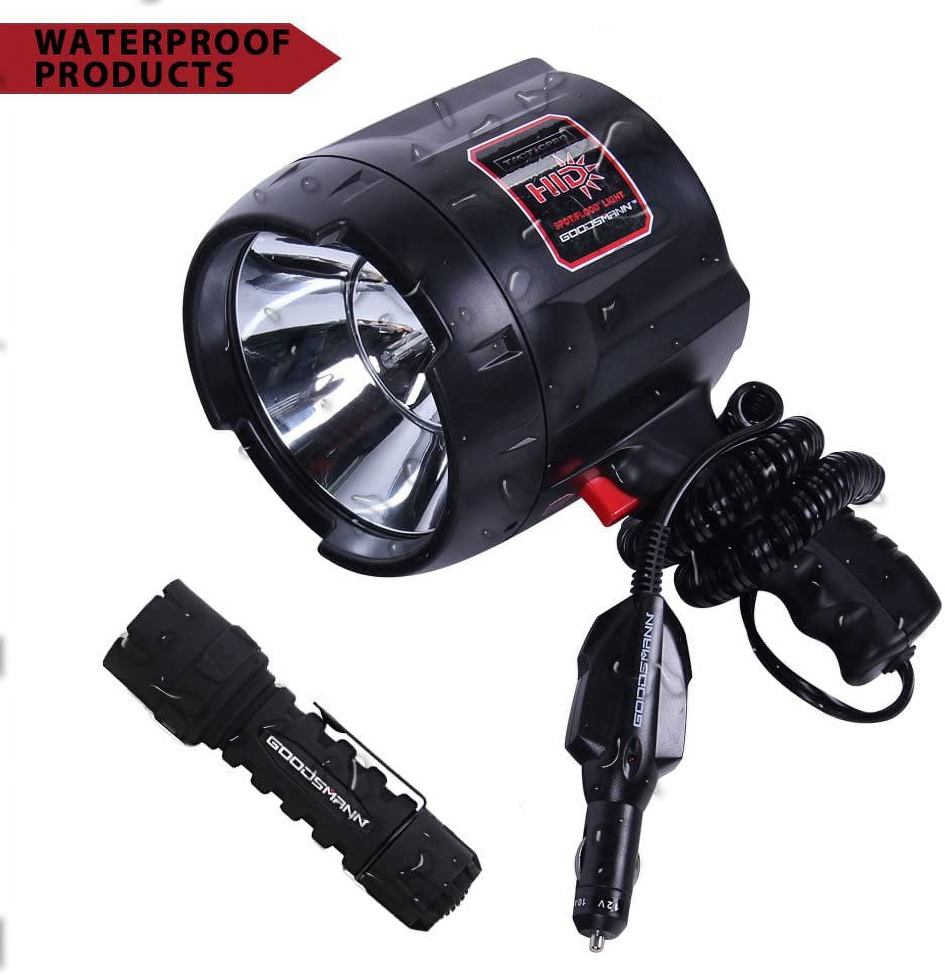 Goodsmann TACTICPRO Lighting Set (Goodsmann TACTICPRO Powerful 2000 Lumen HID Spotlight 9924-0011-06 + Goodsmann Tacticpro LED Flashlight 9924-0011-01)