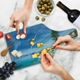 thumbnail image 4 of Lake Cutting Board, Clear Dreamy Sky over Inland Creek Surrounded by Land Liquid Surface of Earth Print, Tempered Glass Cutting and Serving Board, Wine Bottle Shape, Blue Grey, by Ambesonne, 4 of 5
