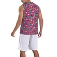 thumbnail image 2 of Pofeuu Summer Flamingo Print Basketball Jersey, Shirts for Men Youth Basketball Jersey Crew Neck-Small, 2 of 6