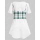 thumbnail image 2 of TAPE TIPO PLANTE PLAID TOP TOP Y TUISIÓN CONJUNTO DE TIENDO Rosegal Camisetas tallas grandes, 2 of 5