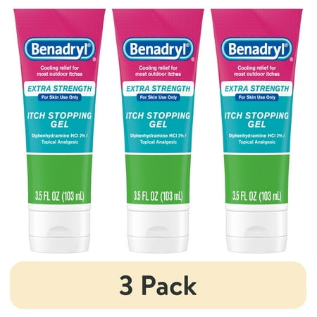 (3 pack) Benadryl Extra Strength Anti-Itch Topical Analgesic Gel, 3.5 fl. oz