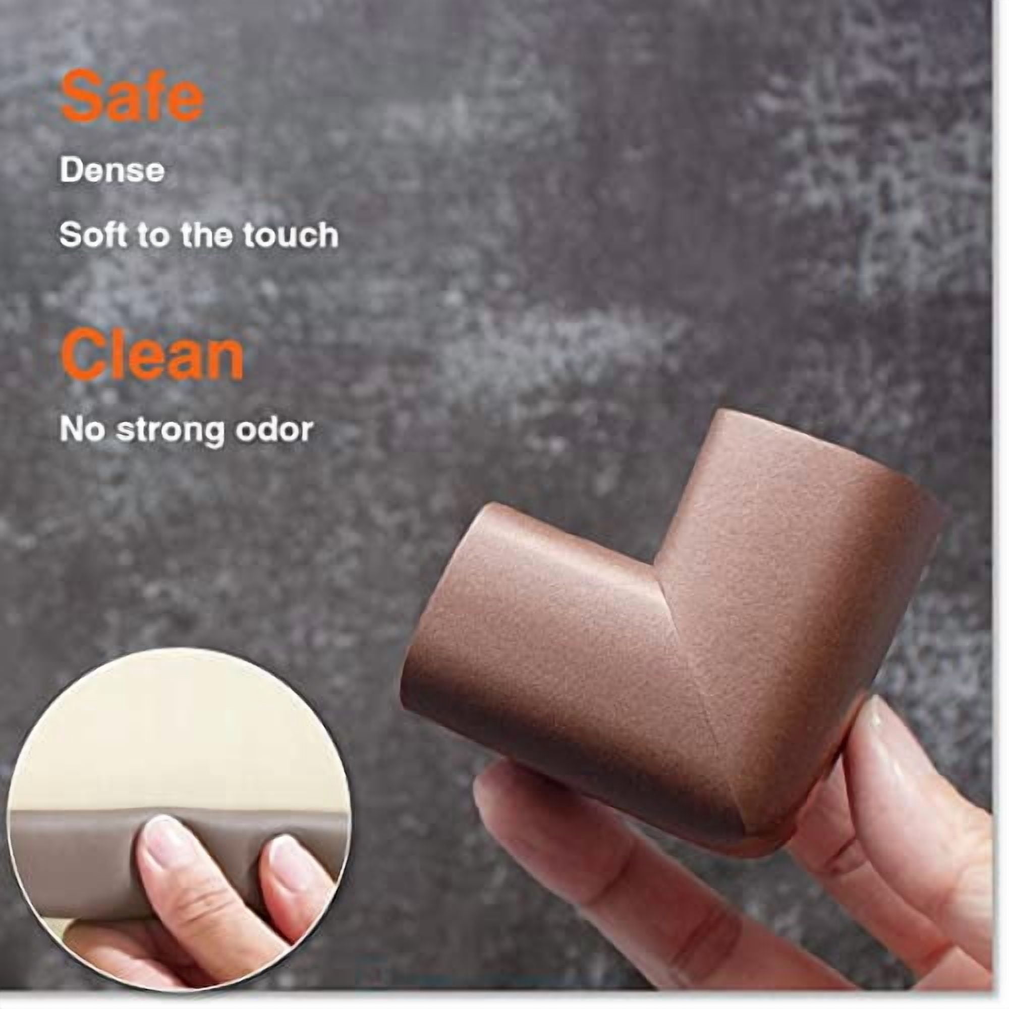 HeftyFit Edge Corner Protector Baby Proofing (Large 15ft Edge 4 Corners), Heavy-Duty, Soft NBR Rubber Foam, Furniture Fireplace Safety Bumper Guard, 3M Adhesive, Coffee Brown