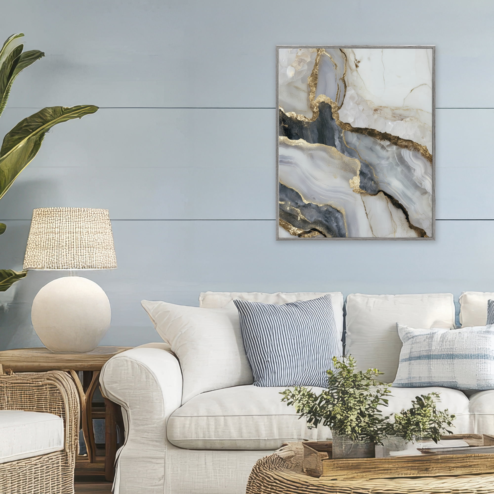 Stupell Industries Elegant Touch of Gold Gray Framed Giclee Art, design by Svetlana Aleynikova