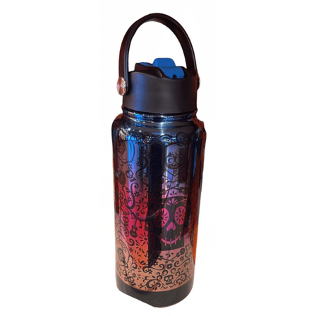 Disney Parks Coco Sugar Skulls Water Bottle New With Tag