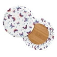thumbnail image 2 of ZIATUBLE Butterfly Bar Stool Cover Cushion Stretch Circle Chair Slipcover 12"-14" Foldable Stool Seat Cover Protector 2 Packs with Elastic Bottom Slipcover Replacement Accessories Indoor, 2 of 6