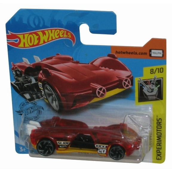 Hot Wheels Experimotors 8/10 (2018) Red Slide Kick Toy Car 46/250 - (Short Card)