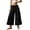 Black, variant on Women Cropped Wide Leg Pants Drawstring Tie High Waist Elastic Back Waist Loose Culottes with Pockets Chic Casual or Spring Summer Beach Daily Vacation