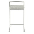 thumbnail image 6 of Fuji Contemporary Stackable Counter Stool In Stainless Steel With Light Grey Cowboy Fabric Cushion - Set Of 2, 6 of 7