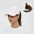 thumbnail image 4 of Muryobao Womens Ponytail Baseball Cap Adjustable High Messy Bun Ponycap Lightweight Quick Drying Trucker Hat for Outdoor Sports Travel Pink Tie Dye, 4 of 7