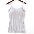 thumbnail image 1 of Sujetador informal suave con relleno para mujer, camiseta sin mangas, camiseta sin mangas con tirantes finos para mujer, camisola femenina con sujetador integrado (gris L) brillar Hogar, 1 of 5