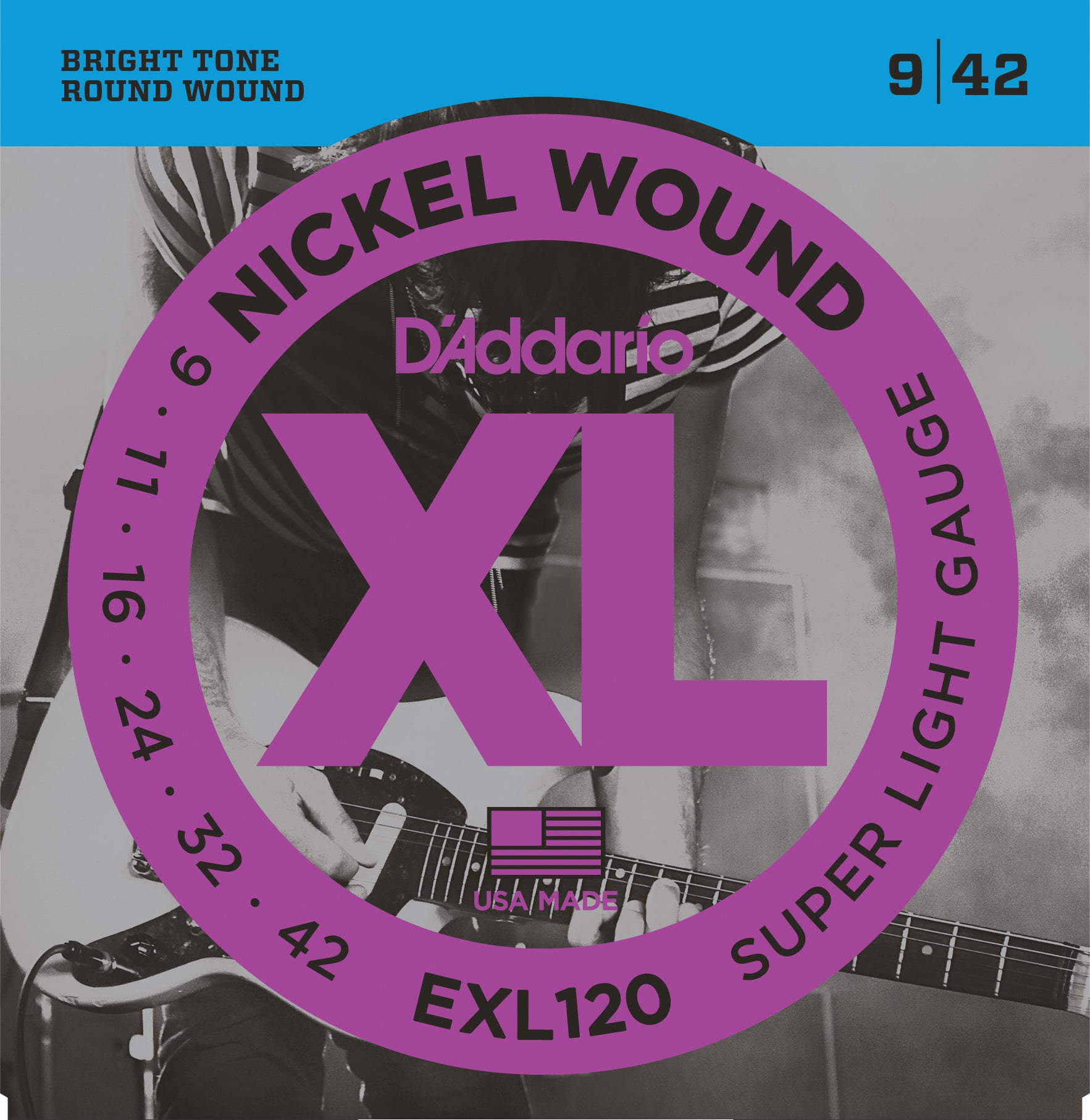 DAddario D'Addario EXL120-3D Nickel Guitar Strings 9-42 Super Light 3-Pack 19954126100 