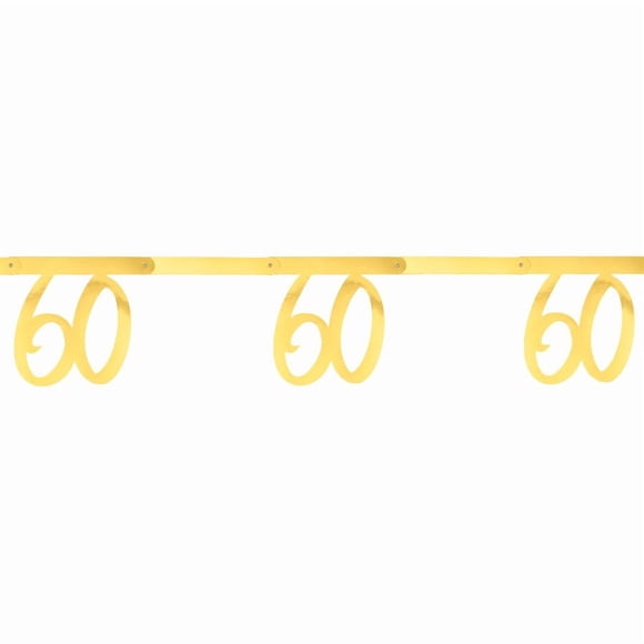 Elegant 60th Birthday Gold Banner - Stylish Aesthetic Party Supplies for Trend-Setting Celebrations - Perfect for Anniversaries or Birthdays - 1 Stunning Item for Effortless Party Planning!
