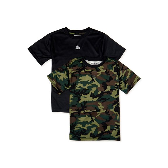 RBX Boys Camo Jersey Short Sleeve T-Shirts, 2-Pack, Sizes 8-16