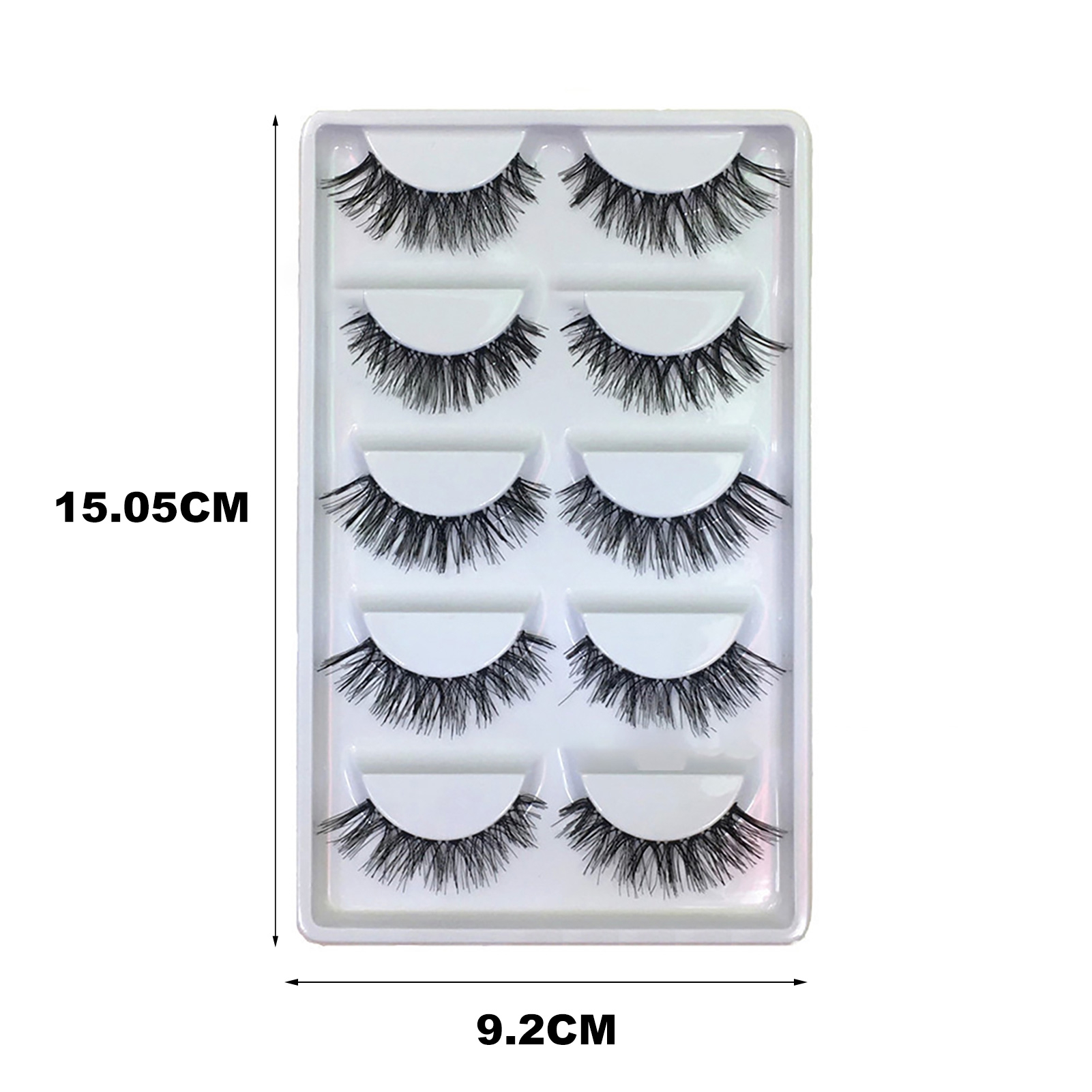 Women 5 Pairs Natural Long Thick Cross False Eyelashes Fake Eye Lashes for Makeup Studio