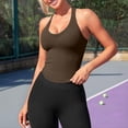 thumbnail image 2 of Duoif Womens Tank Tops Ribbed Racerback Workout Tank, Built-In Bra Athletic Top Womens Shirts Khaki S, 2 of 6