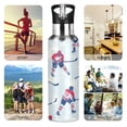 thumbnail image 7 of Yayeee 20oz Insulated Water Bottle Double Wall Stainless Steel with Flip Straw Lid, Blue Ice Hockey, 7 of 7