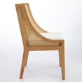 thumbnail image 5 of Dining Chairs Rattan Dining Chairs, Solid Wood Frame with Decorative Armrests, Linen Upholstered Seat, Rustic Wooden Style Side Chairs for Kitchen, Dining Room, Living Room, Natural Finish,Beige,Sing, 5 of 27