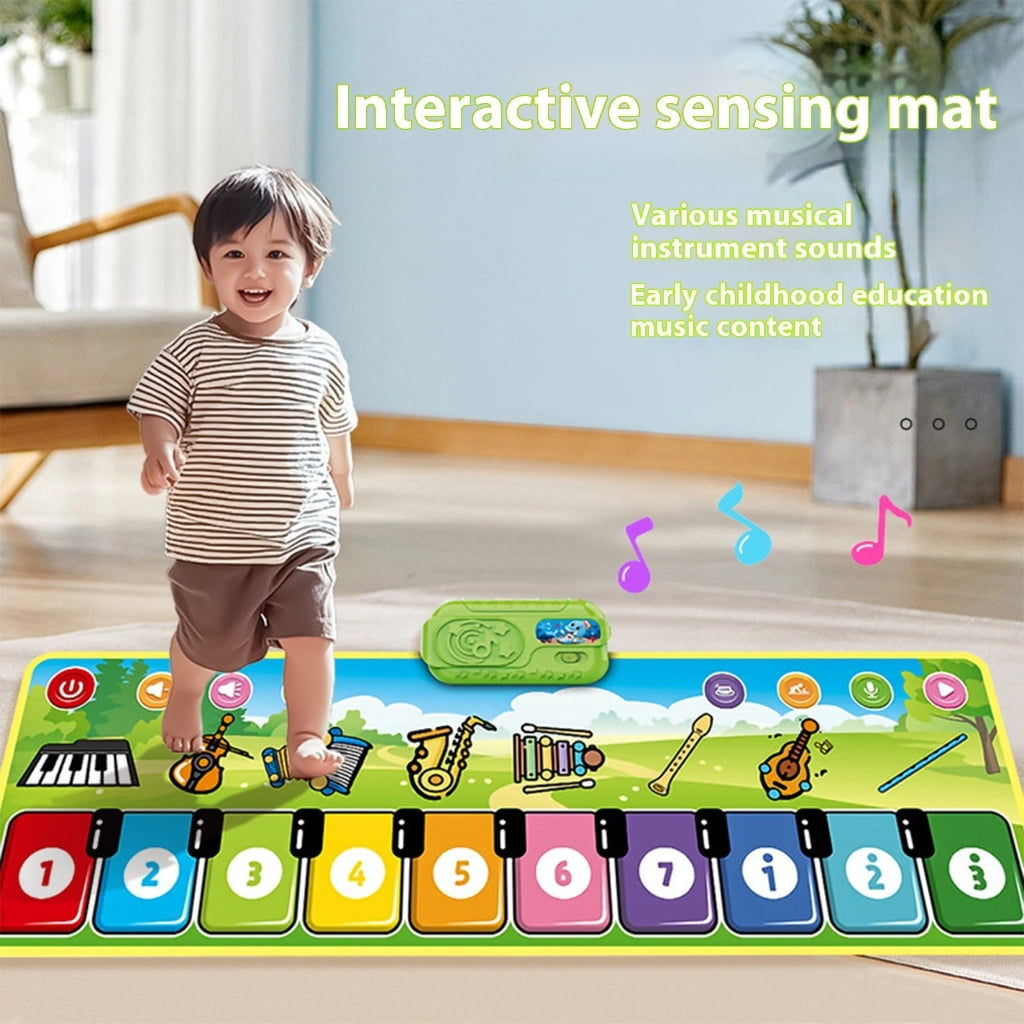 Toddler 8 Instrument Sounds Music Play Mat for Sensory Development Educational Piano Dance Mat