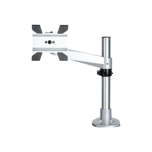 StarTech.com Desk Mount Monitor Arm, VESA or Apple iMac/Thunderbolt Display up to 14kg, Articulating Height Adjustable Single Desktop Monitor Pole Mount, Desk Clamp or Grommet, Silver - Small Footprint Design (ARMPIVOTB2) - Mounting kit - adjustable arm - for monitor - steel - screen size: 49" - desk-mountable - TAA Compliant