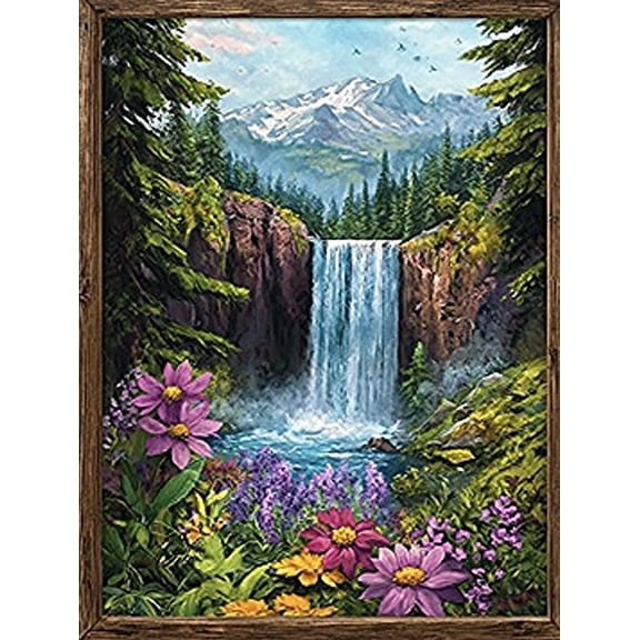 Mountain Waterfall Canvas Wall Art Perfect for Living Room Office and Dining Room Decoration.