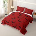 thumbnail image 3 of Homewish Simple Halloween Bat Twin Quilt Set,Tiny Bow Print Twin Coverlet Set,Red Black,2-Piece, 3 of 7