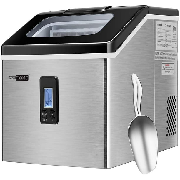 Countertop Square Ice Maker, 24 PCS Ice Cubes of Optional Size S/M/L