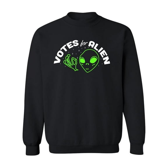 Votes For Alien Neon Design Sweatshirt Men -Image by Shutterstock, Male XX-Large