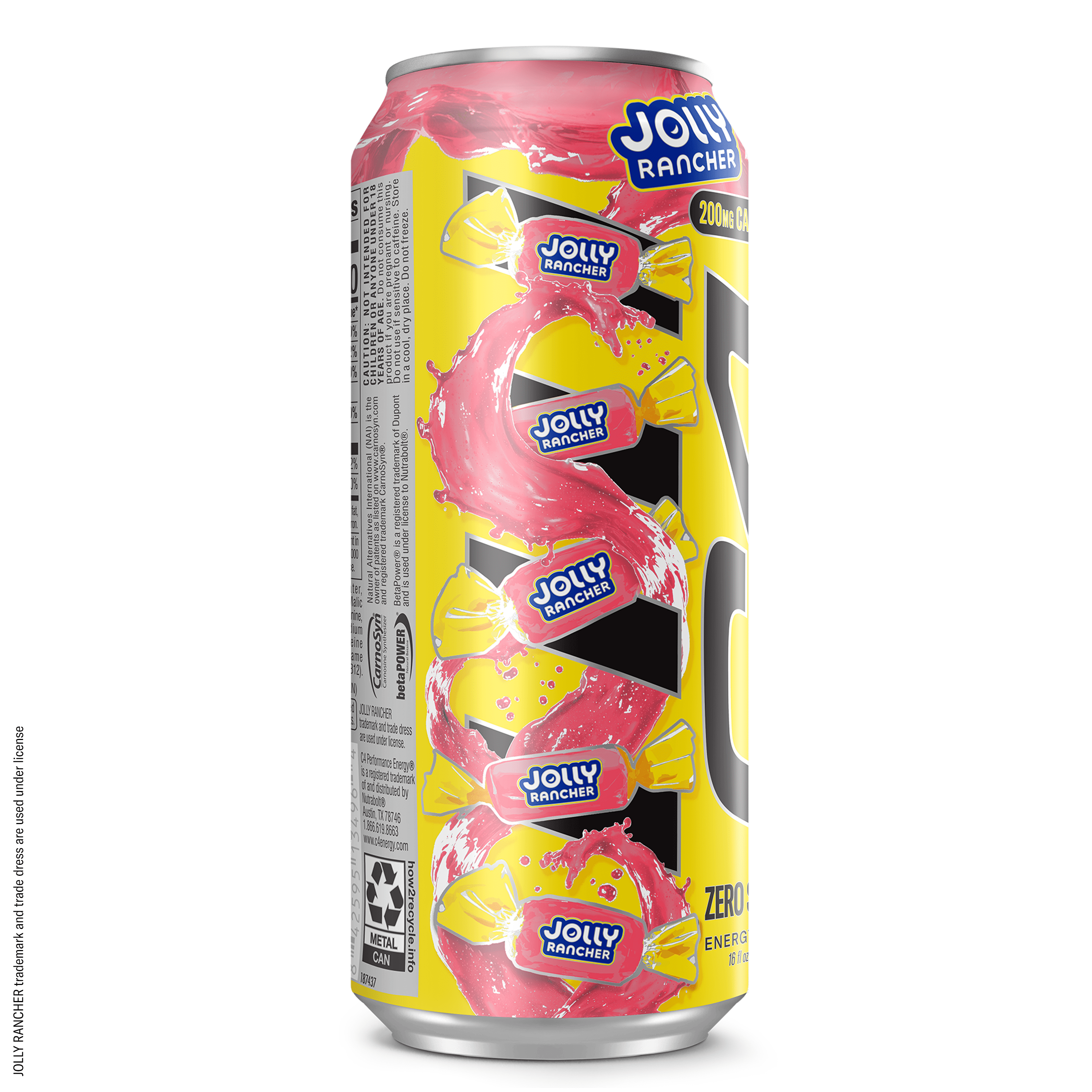 (4 pack) C4 Performance Energy Drink, Jolly Rancher Watermelon, 16 fl oz Single Can