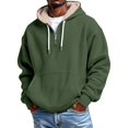thumbnail image 2 of SRZYMJ Mens Quarter Zip Hoodie Waffle Knit Pullover Long Sleeve Casual Loose Fit Sweatshirt Hooded Tops with Pockets XXXL, 2 of 9