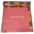 thumbnail image 4 of Indian Handmade Animal Print Cotton kantha Quilt, Village art gudri,Hand Stitch Quilt ,Bedspread, Blanket Size ( King 108" x 108" ), 4 of 5