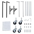 thumbnail image 3 of EDTara Heavy Duty Steel Garment Rack, z-Shape Single Rail With 300lb Capacity, Lockable Wheels, 2 Pvc Powder Covers, Hooks for Retail & Entryway, 3 of 7