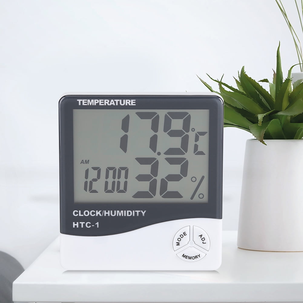 Thermometer Digital LCD Hygrometer Temperature Humidity Meter Alarm Clock USA