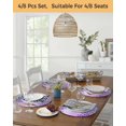 thumbnail image 5 of 13 Inch Round Placemats Set of 4, Purple Lavender Non Slip Heat Insulation PP Table Mats, Spring Watercolor Wildflowers Plant Plaid Washable Place Mats for Kitchen Dining Party Table Decor, 5 of 7
