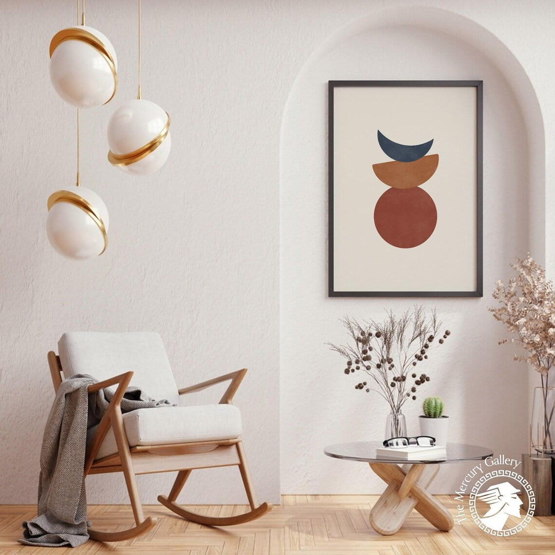Moon Phase Wall Art Print Geometric Celestial Art And Home Decor