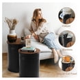 thumbnail image 5 of Farmhouse Side Tables Set of 2, Rustic Storage Ottoman Stool, Galvanized Metal End Table with Lid, Nesting Coffee Table, Black, 5 of 6
