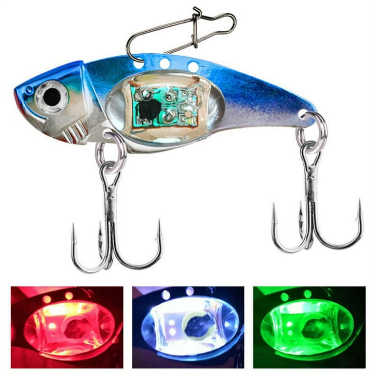 Keimprove Fishing Lures Luya Bait Metal Electronic Vib Fake Swimbaits  Colorful Long-cast Crankbait LED Flash Fish Hooks Tackle for Freshwater  Saltwater Gifts 