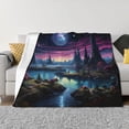 thumbnail image 1 of Fotbe Fantasy Landscape Starry Night Manta de Franela con Estampado, Manta Ultrasuave para Cama, Sofá, Auto, Hipoalergénica y Antibolitas-40"x30", 1 of 6