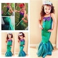 thumbnail image 5 of Kid Ariel Child Little Mermaid Set Girl Princess Dress Party Halloween Costume A, 5 of 5