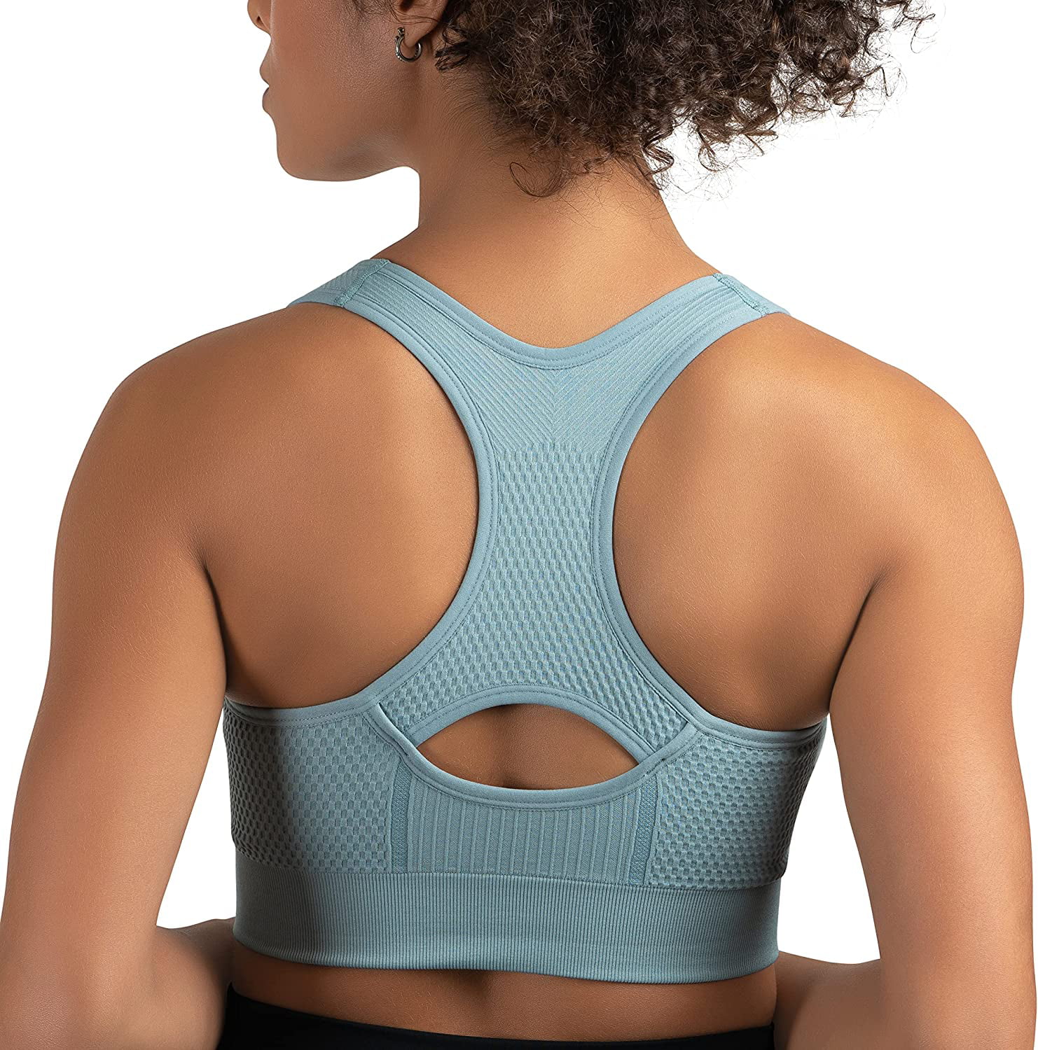 New Balance Women's Seamless MID Impact Zip Front Sport Bra with Removable  Pads 