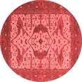 thumbnail image 1 of Ahgly Company Indoor Round Oriental Red Industrial Area Rugs, 3' Round, 1 of 4