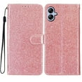 thumbnail image 6 of For Samsung A04E Case Bling Glitter Shiny Magnetic Closure Luxury PU Leather RFID Blocking Wallet Card Holder Hand Strap Folio Kickstand Flip Case Women Girls For Samsung Galaxy A04E, Rosegold, 6 of 7