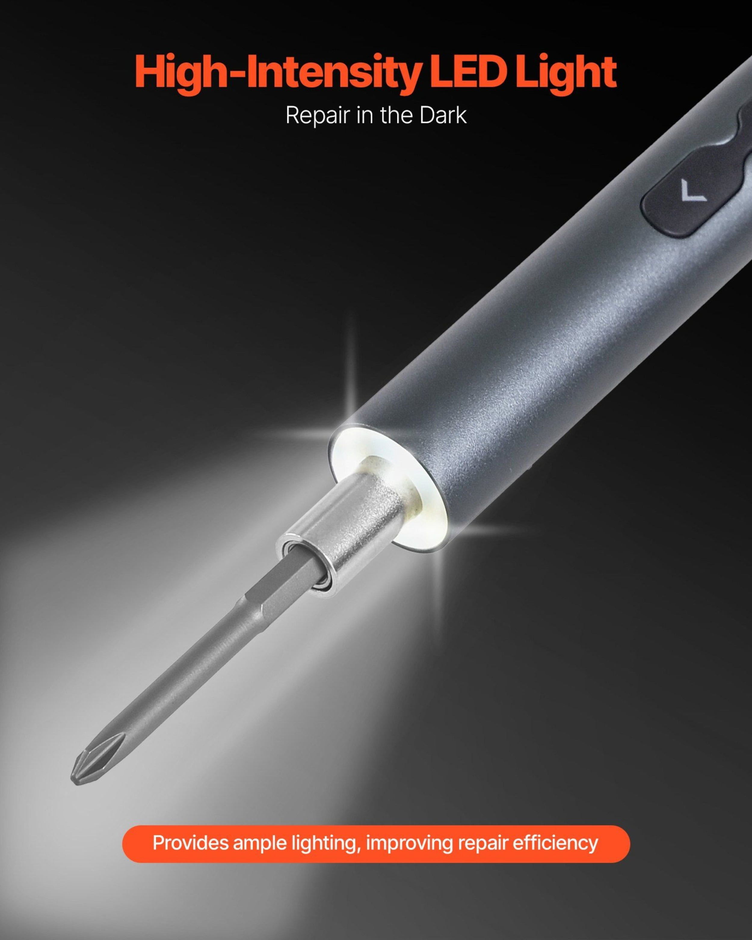 Precision Screwdriver Set with LED Lights, 48 Magnetic Bits.