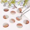 thumbnail image 6 of 1 Box 12Pcs Resin Wooden Earring Flat Round Dangle Making Kits Two Tone Walnut Wood Pendants for Necklace Bracelet DIY Jewelry Findings Milky, 6 of 6