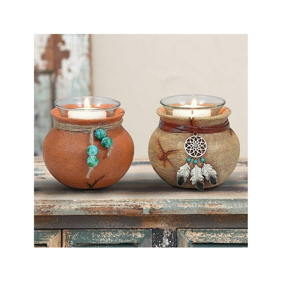 CintBllTer Southwest Pots Candle Holders - Set of 2
