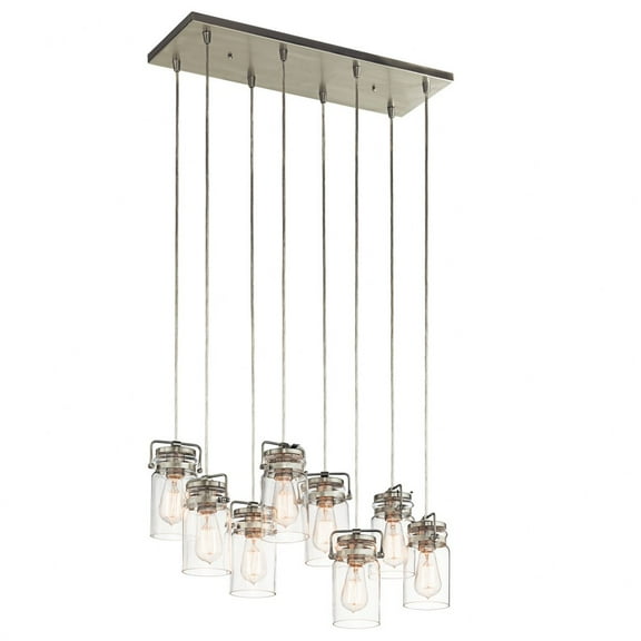 Kichler 42890NI Brinley 8 Light Pendant in Brushed Nickel