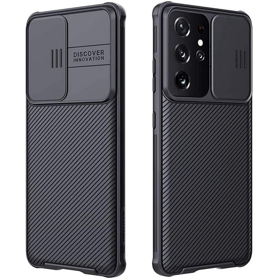 Samsung Galaxy S21 Ultra Case with Camera Cover, Full-Body Protective & Slim Fit, Camera Protection Case Only for Samsung Galaxy S21 Ultra 5G 6.8 inch (2021 Release), Black