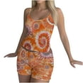 thumbnail image 2 of PNTUTB Women's Homewear Two-piece Fashion Tie Dye Print Spaghetti-strap Top and Shorts Comfortable Pajamas Set, 2 of 6